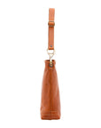 Borsa a spalla da donna 100% pelle 5553-Cognac I Fratelli