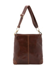 Borsa a spalla da donna 100% pelle 5553-Marrone I Fratelli