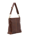 Borsa a spalla da donna 100% pelle 5553-Marrone I Fratelli