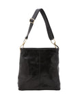 Borsa a spalla da donna 100% pelle 5553-Nero I Fratelli
