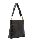 Borsa a spalla da donna 100% pelle 5553-Nero I Fratelli