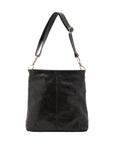 Borsa a spalla da donna 100% pelle 5553-Nero I Fratelli