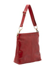 Borsa a spalla da donna 100% pelle 5553-Rosso I Fratelli