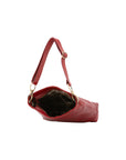 Borsa a spalla da donna 100% pelle 5553-Rosso I Fratelli