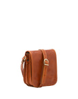Borsa a tracolla da uomo in vera pelle Made in Italy 5554-Cognac I Fratelli