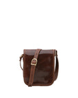 Borsa a tracolla da uomo in vera pelle Made in Italy 5554-Marrone I Fratelli