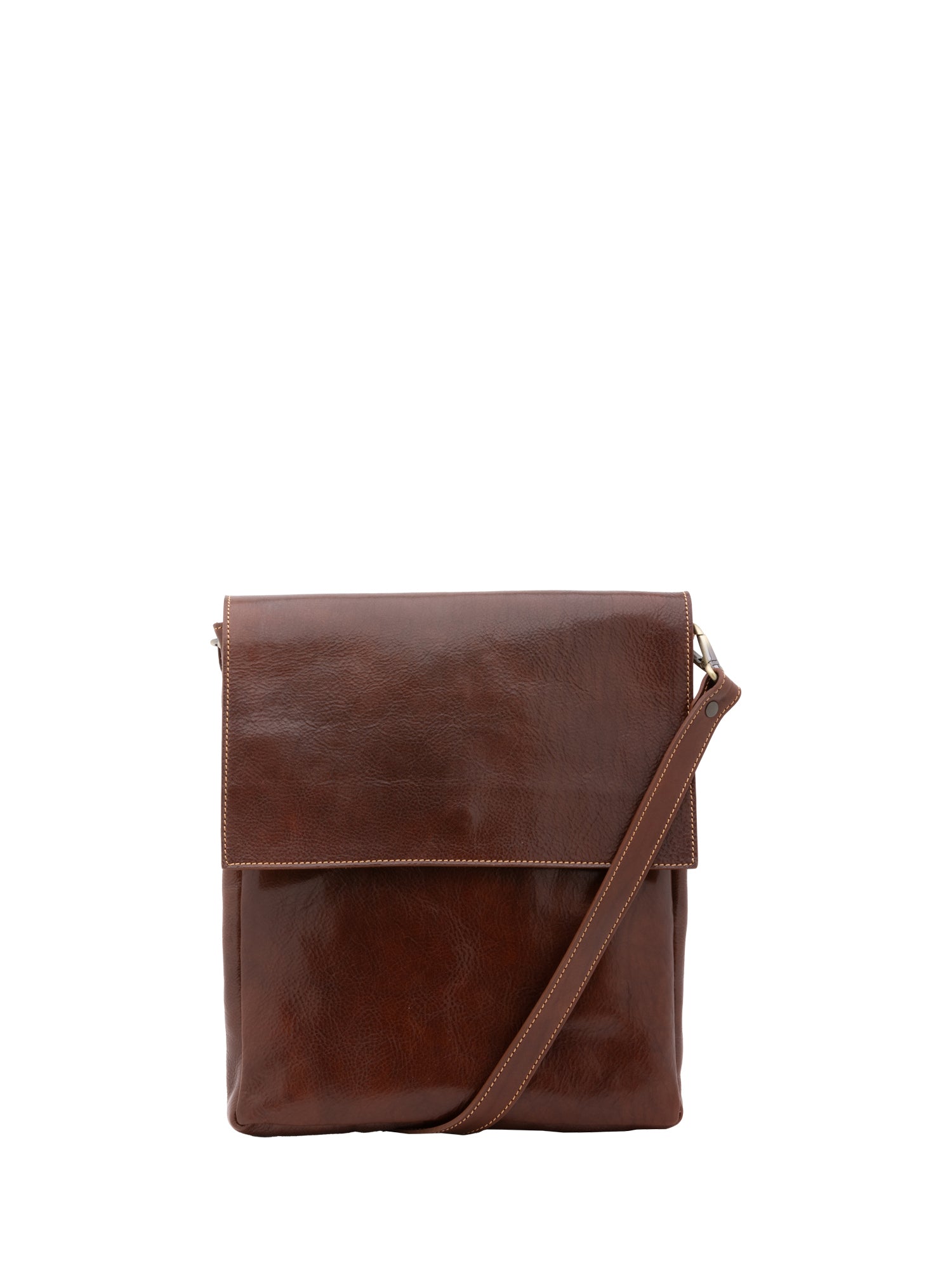 Borsa a tracolla uomo in vera pelle Made in Italy 5555-Marrone I Fratelli