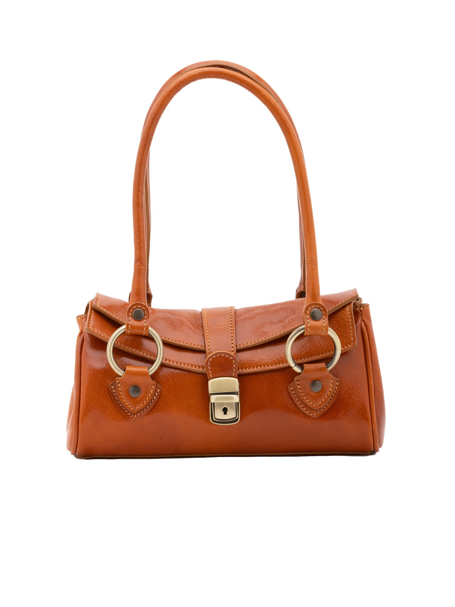 Borsa a mano da donna 100% pelle 5559-Cognac I Fratelli