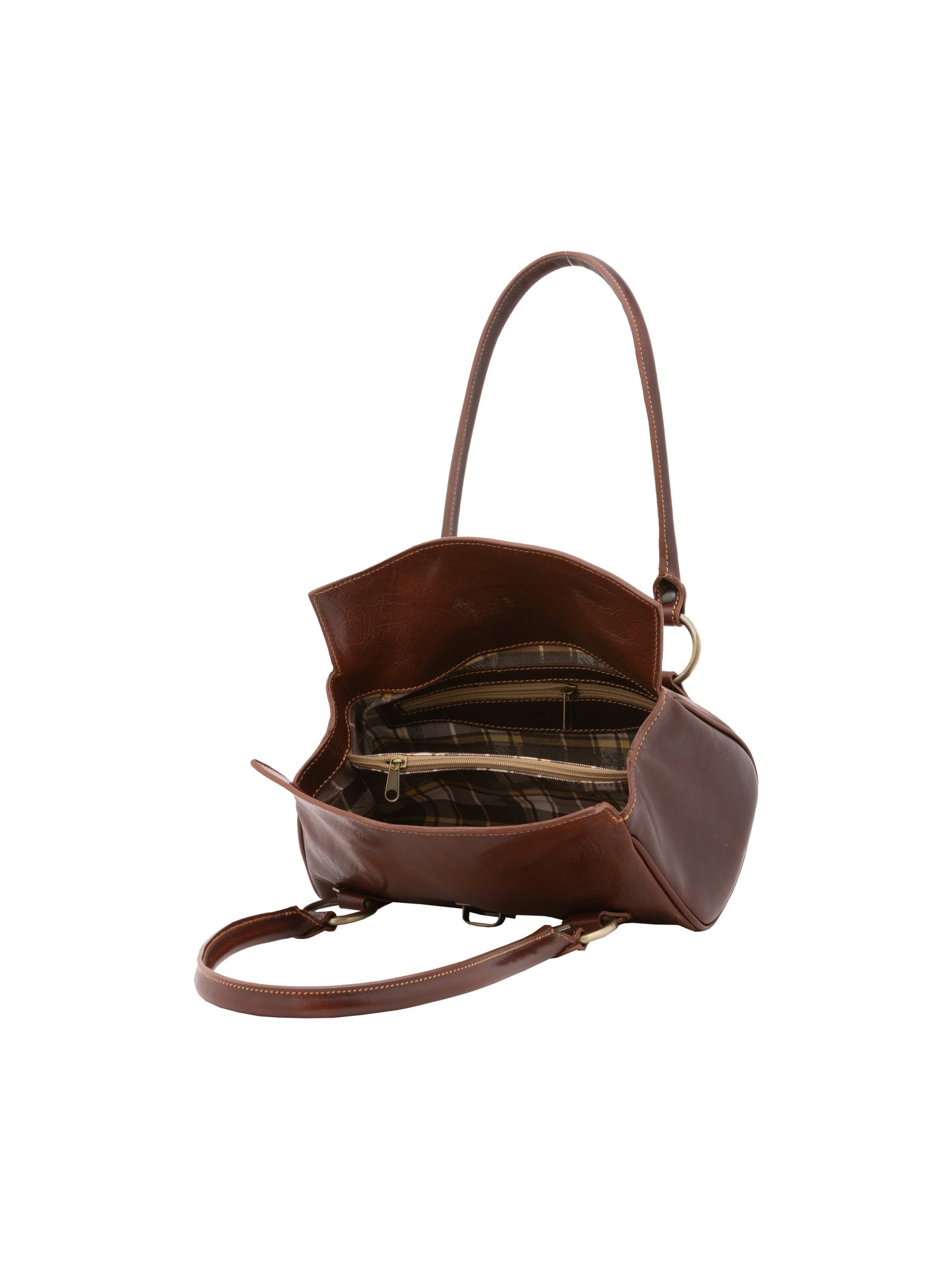 Borsa a mano da donna 100% pelle 5559-Marrone I Fratelli