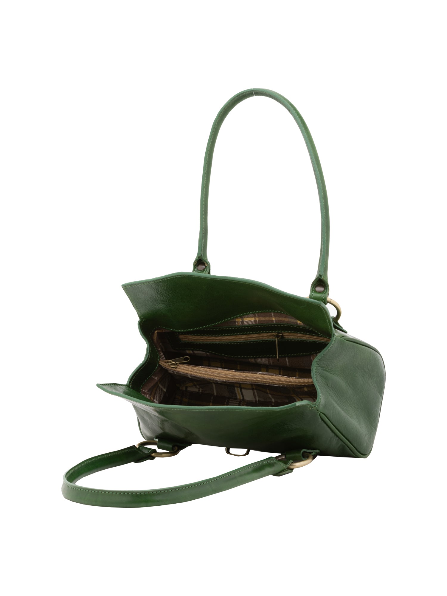 Borsa a mano da donna 100% pelle 5559-Verde I Fratelli