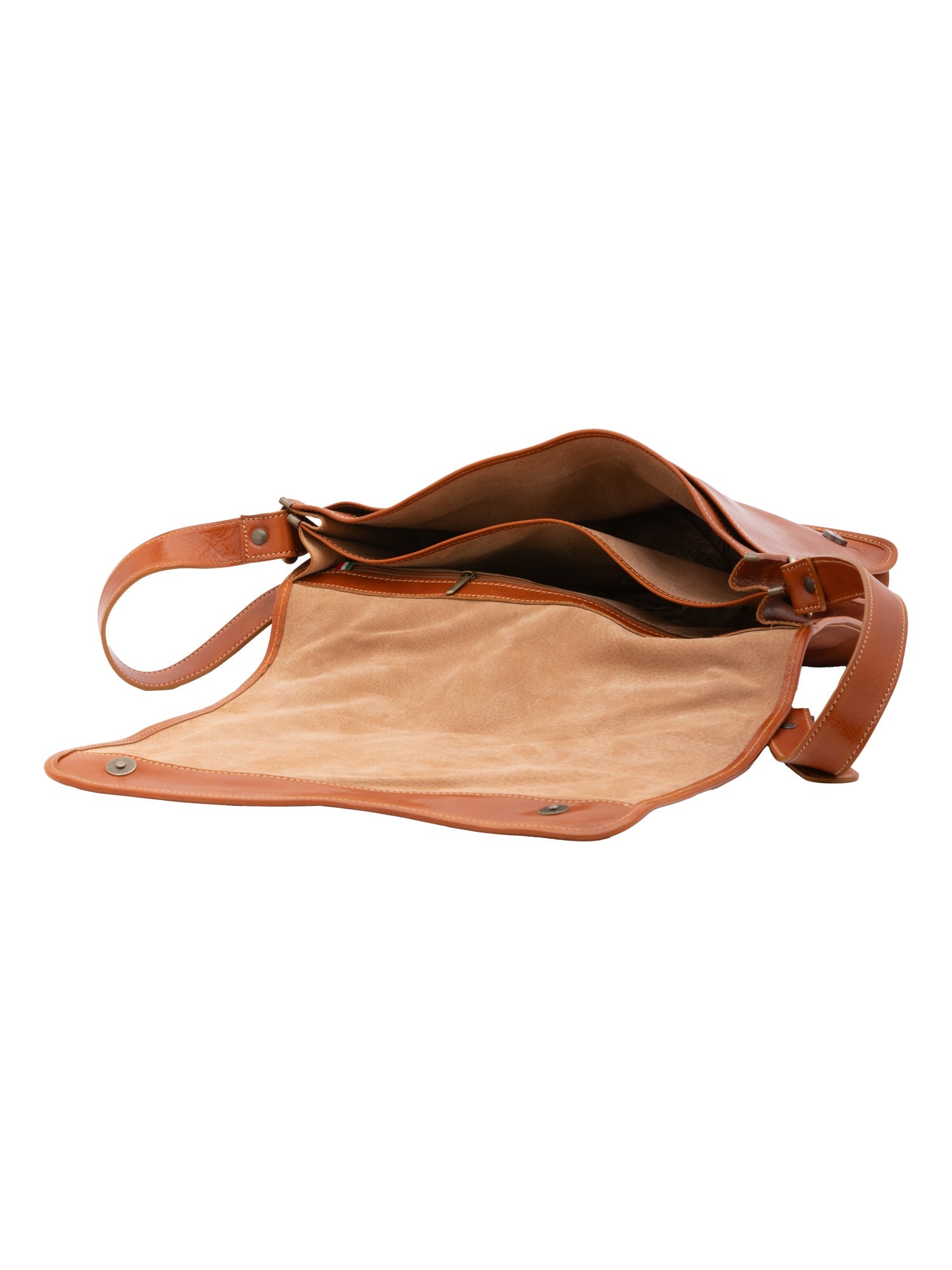Borsa a tracolla uomo in vera pelle Made in Italy 5561-Cognac I Fratelli