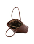 Borsa a tracolla da uomo in vera pelle 100% pelle 5562-Marrone I Fratelli