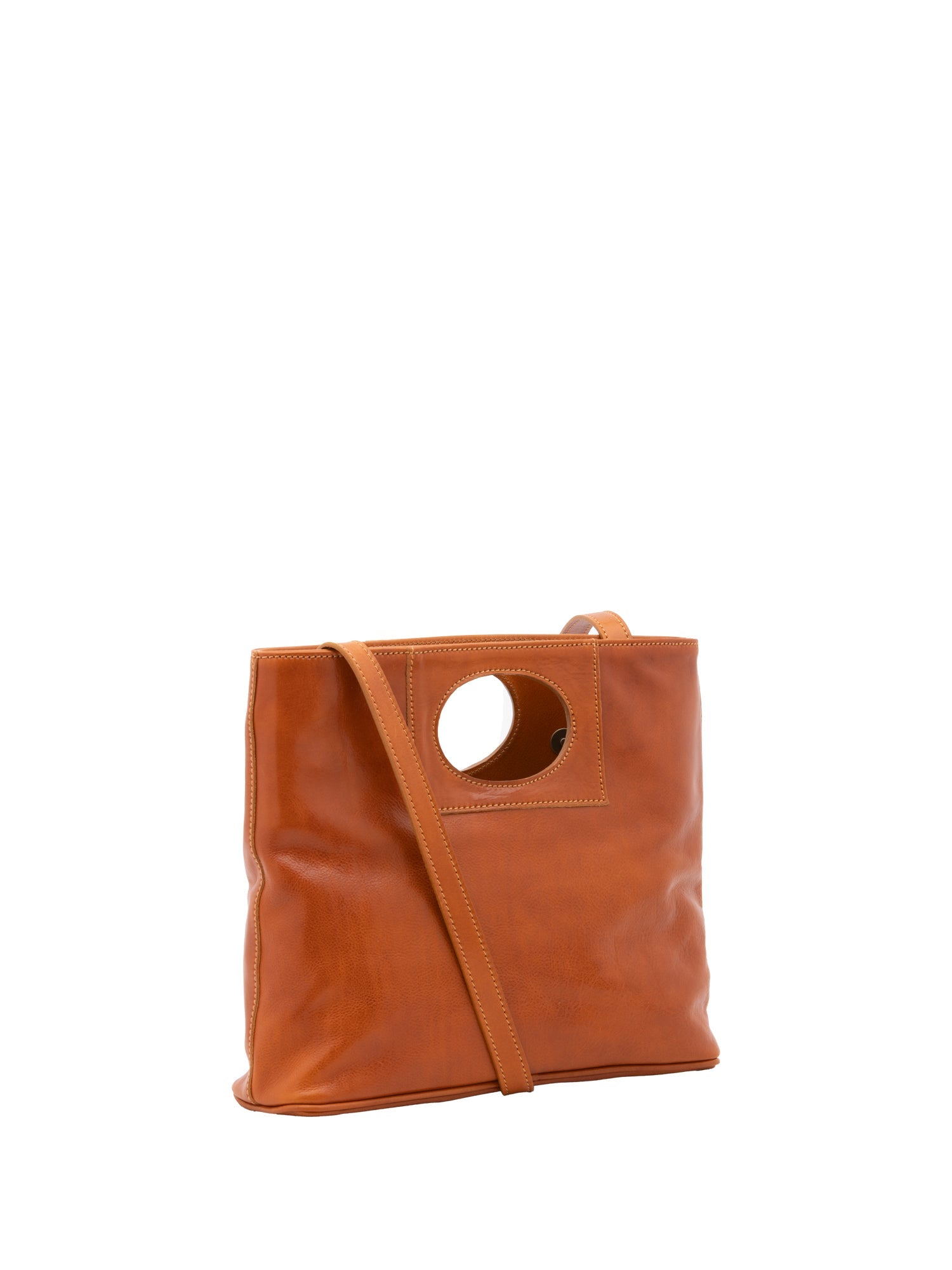 Borsa a tracolla da donna Vera pelle 5563-Cognac I Fratelli