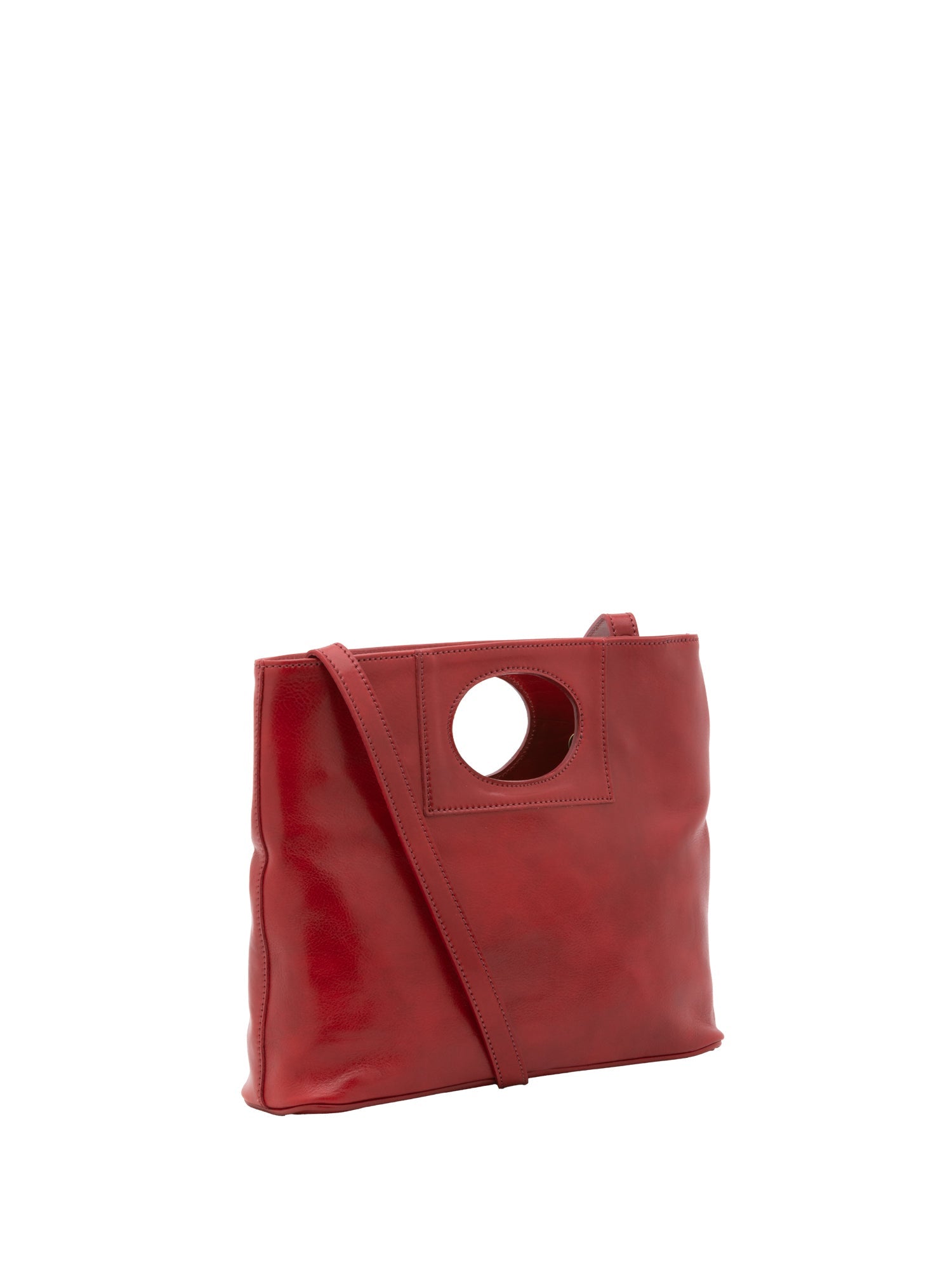 Borsa a tracolla da donna Vera pelle 5563-Rosso I Fratelli