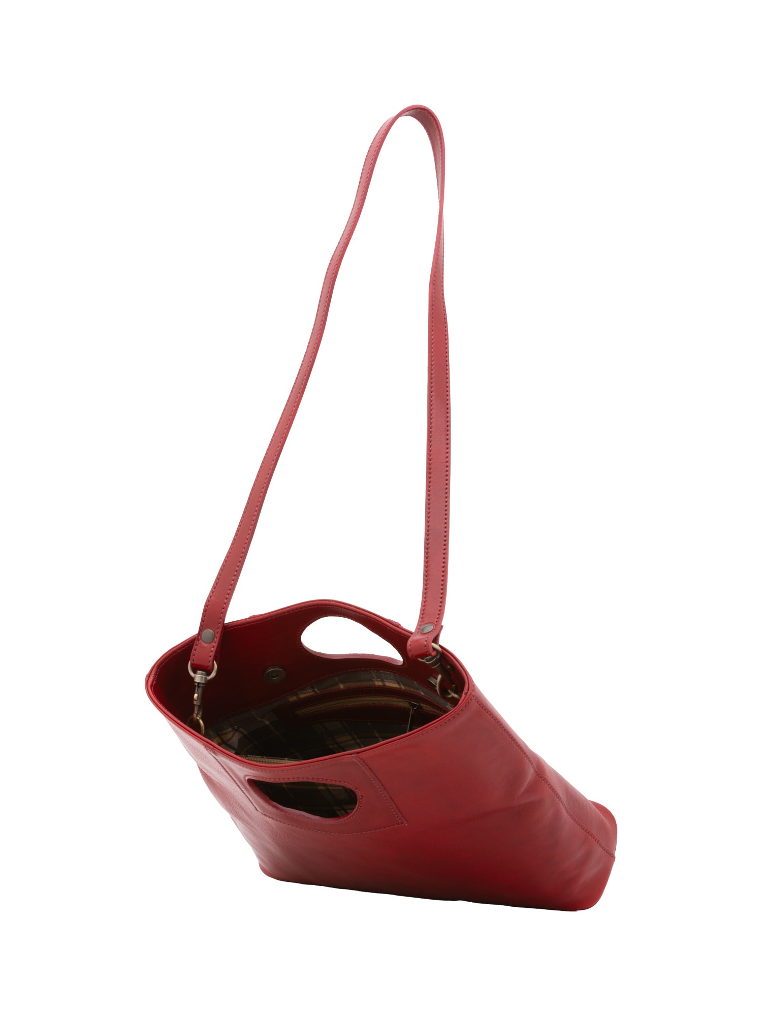 Borsa a tracolla da donna Vera pelle 5563-Rosso I Fratelli