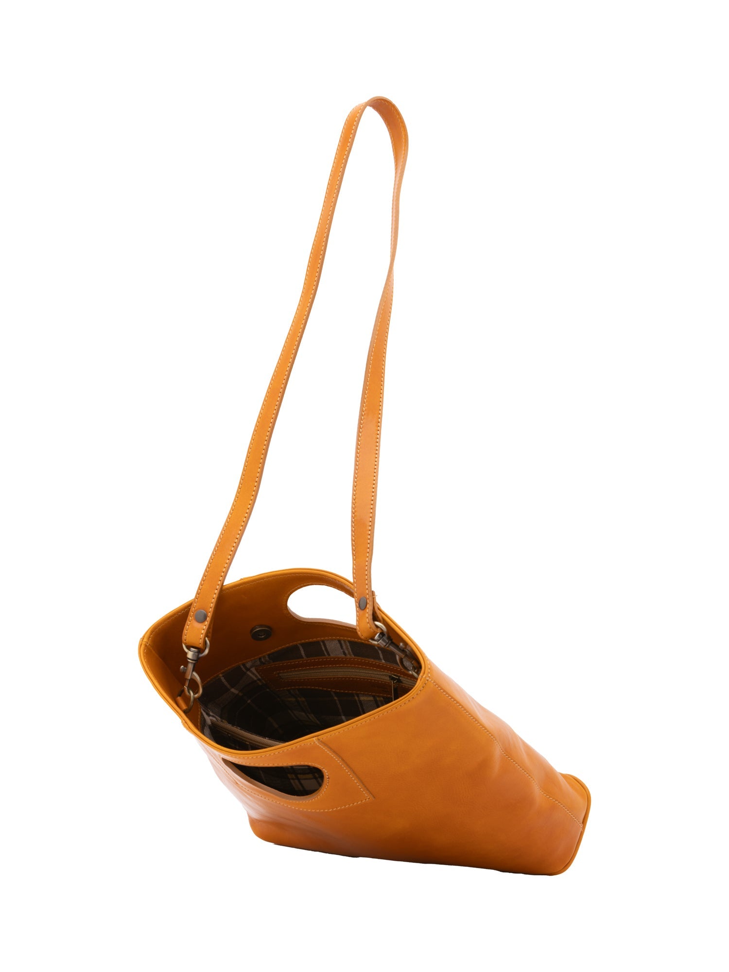Borsa a tracolla da donna Vera pelle 5563-Senape I Fratelli