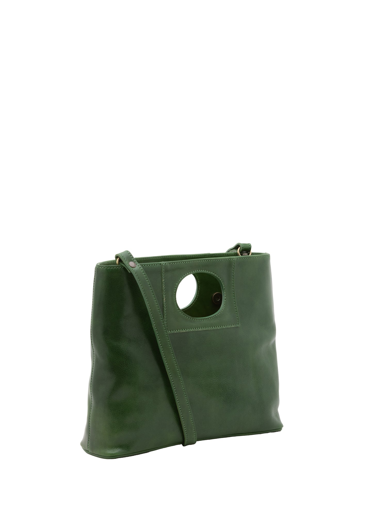 Borsa a tracolla da donna Vera pelle 5563-Verde I Fratelli