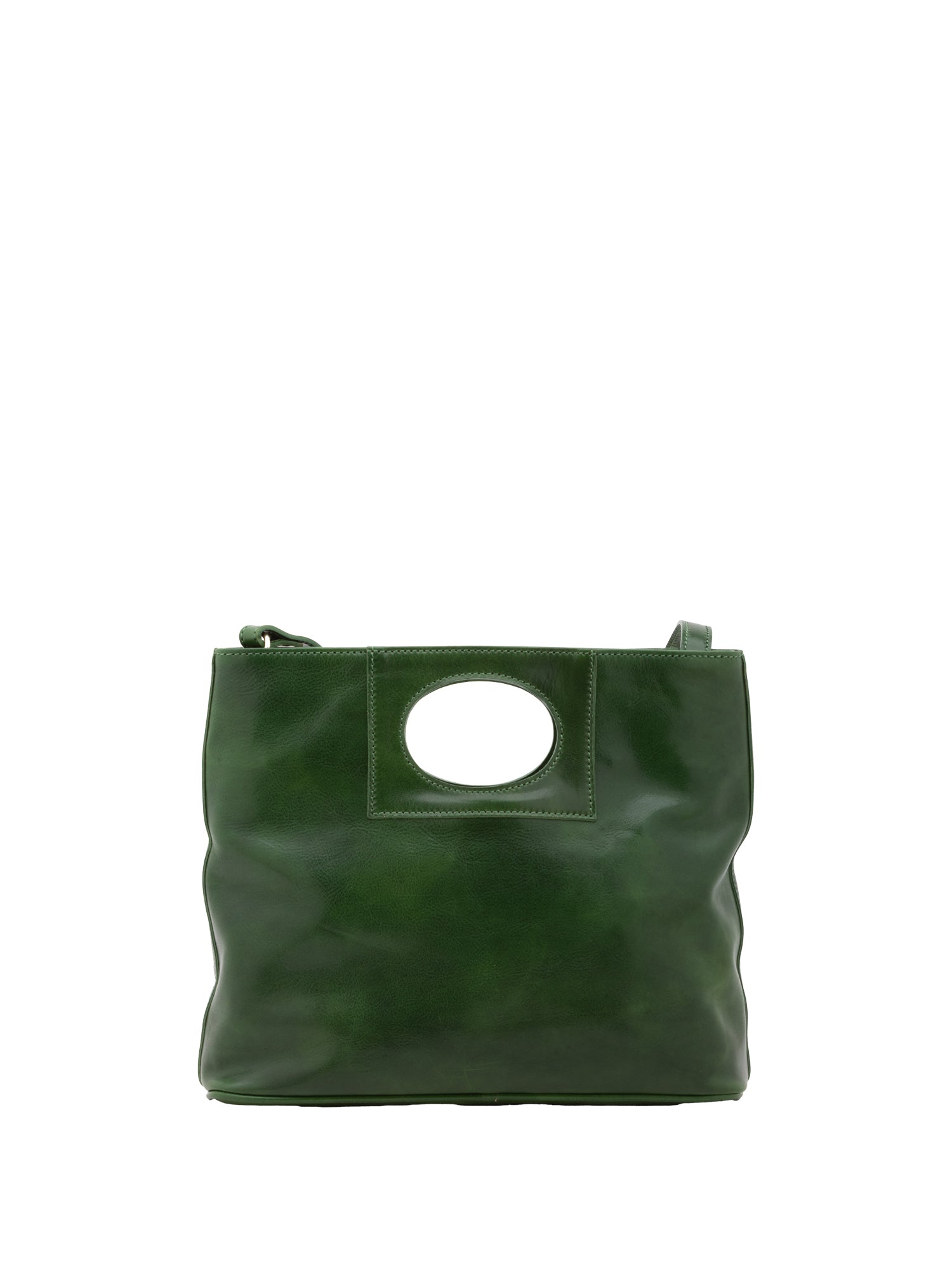 Borsa a tracolla da donna Vera pelle 5563-Verde I Fratelli