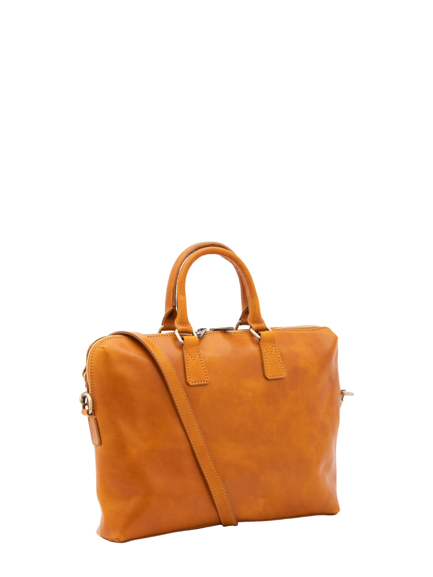Borsa da lavoro uomo in vera pelle Made in Italy 5565-Senape I Fratelli