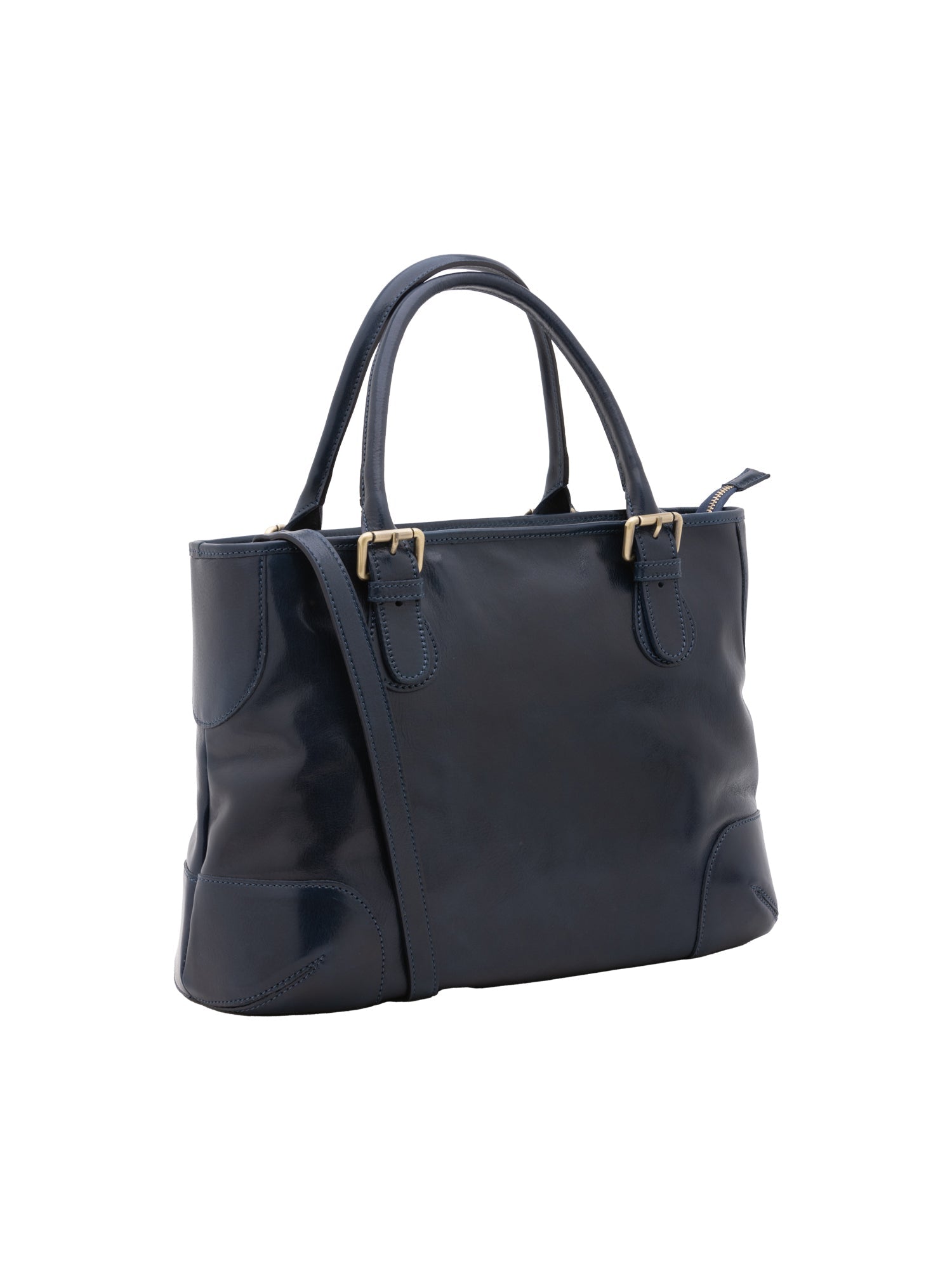 Borsa a tracolla da donna 100% pelle 5566-Blu I Fratelli