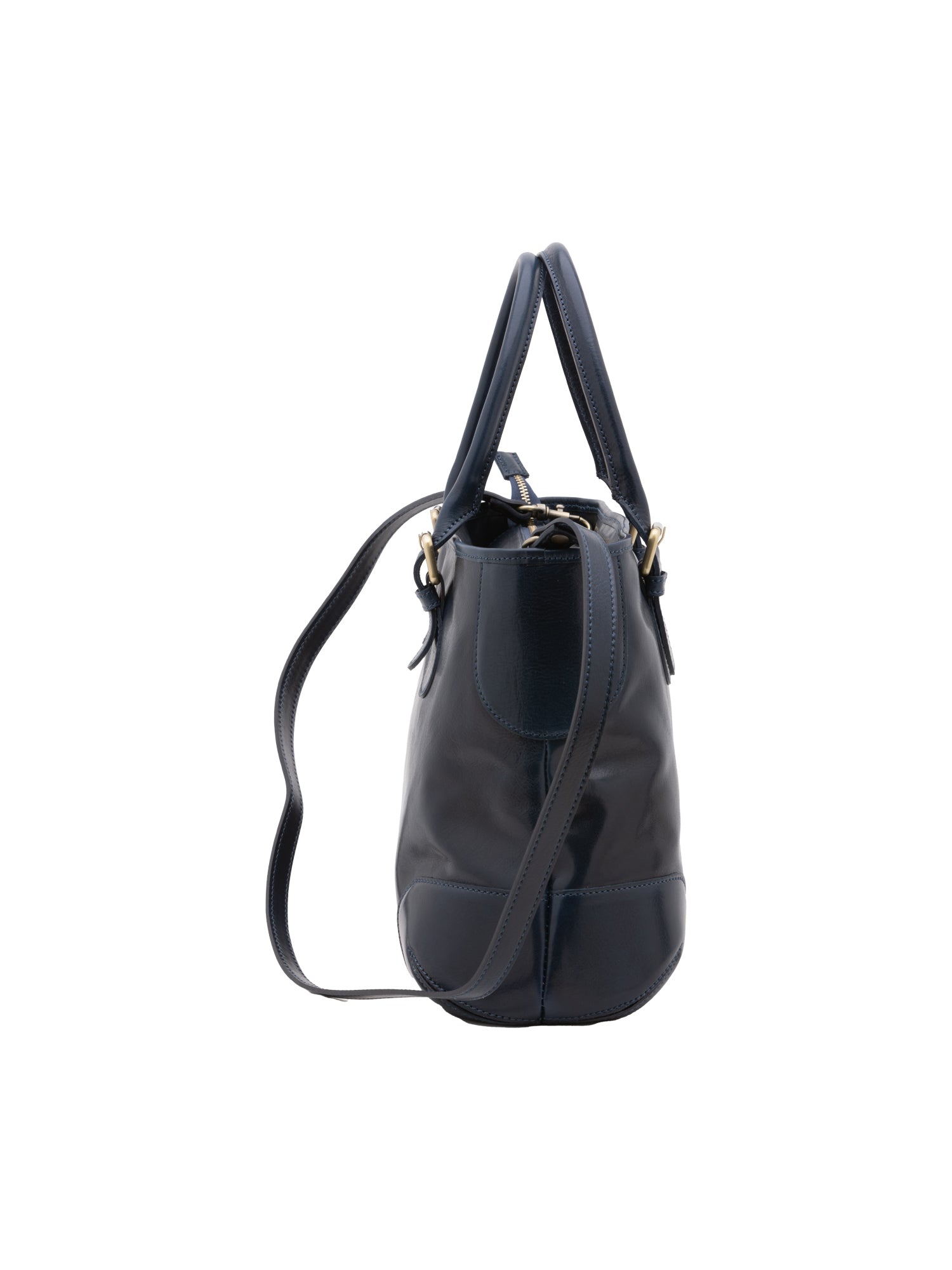 Borsa a tracolla da donna 100% pelle 5566-Blu I Fratelli