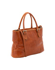Borsa a tracolla da donna 100% pelle 5566-Cognac I Fratelli