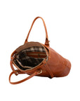 Borsa a tracolla da donna 100% pelle 5566-Cognac I Fratelli