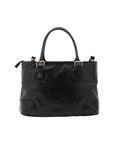 Borsa a tracolla da donna 100% pelle 5566-Nero I Fratelli