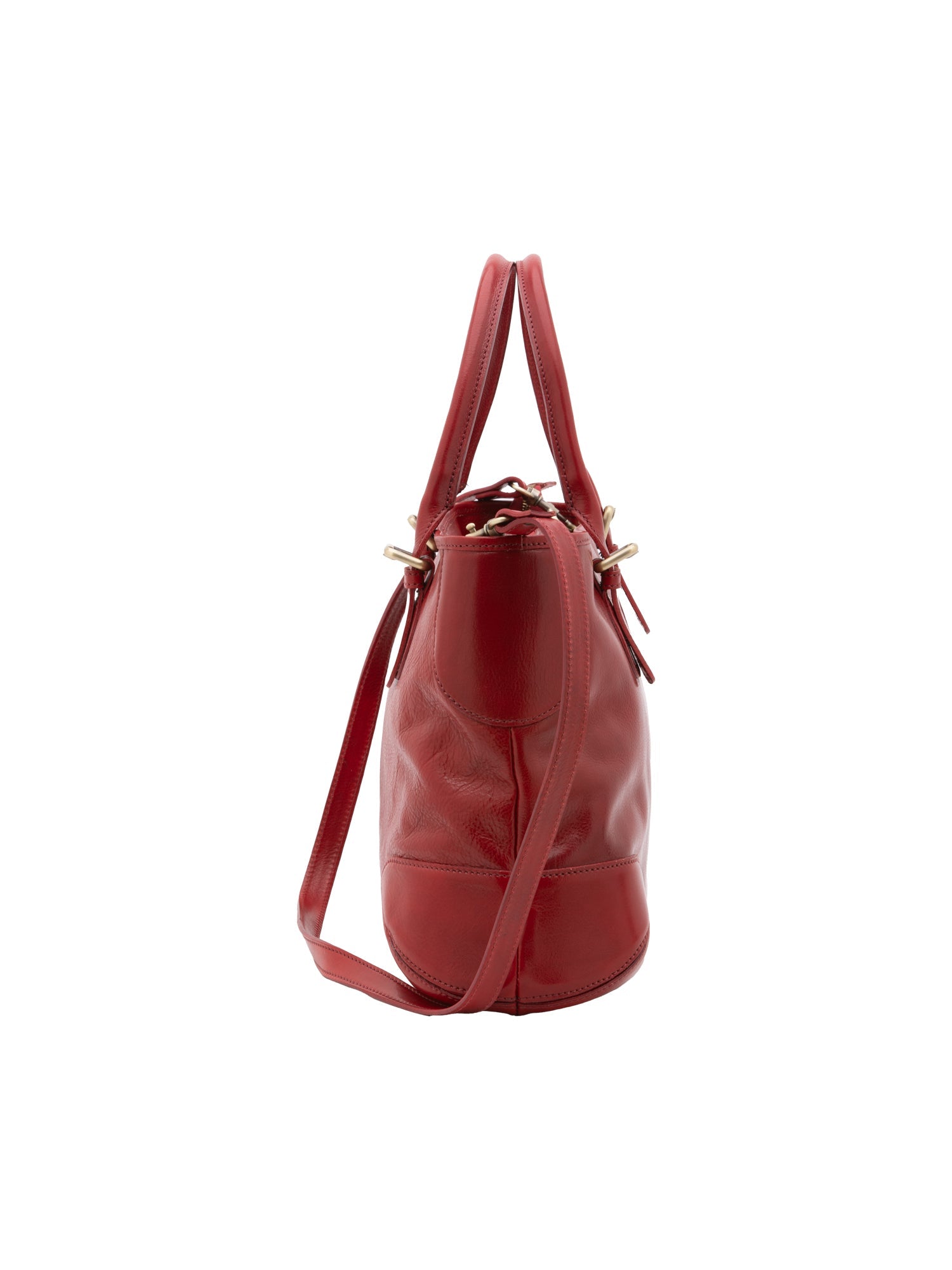 Borsa a tracolla da donna 100% pelle 5566-Rosso I Fratelli