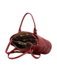Borsa a tracolla da donna 100% pelle 5566-Rosso I Fratelli