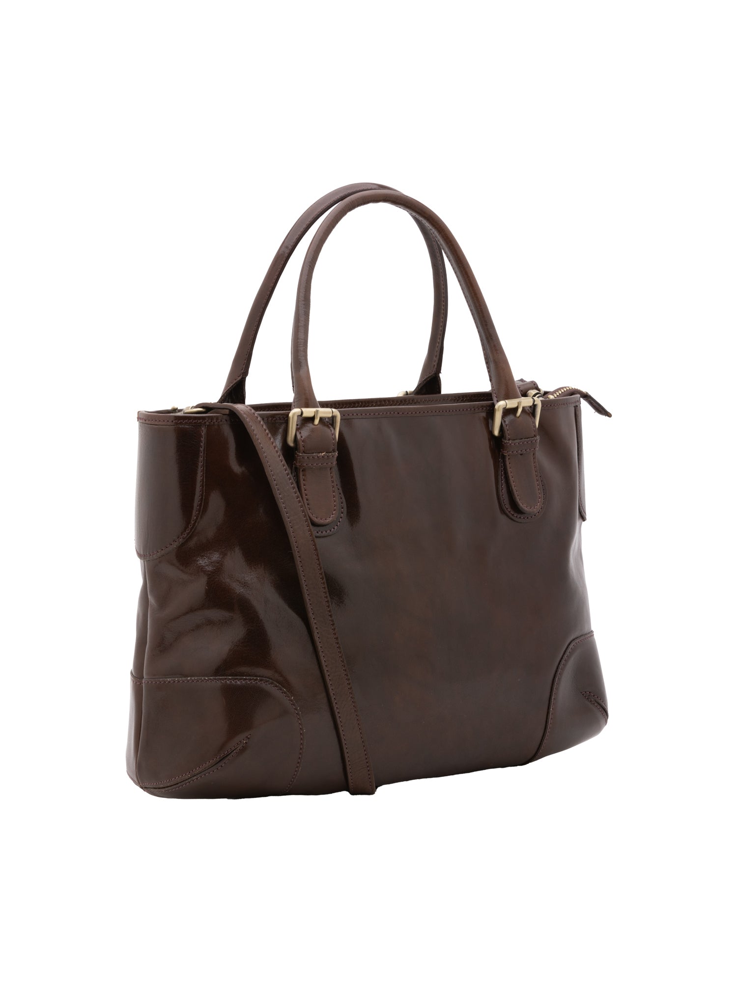 Borsa a tracolla da donna 100% pelle 5566-Tmoro I Fratelli