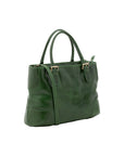 Borsa a tracolla da donna 100% pelle 5566-Verde I Fratelli