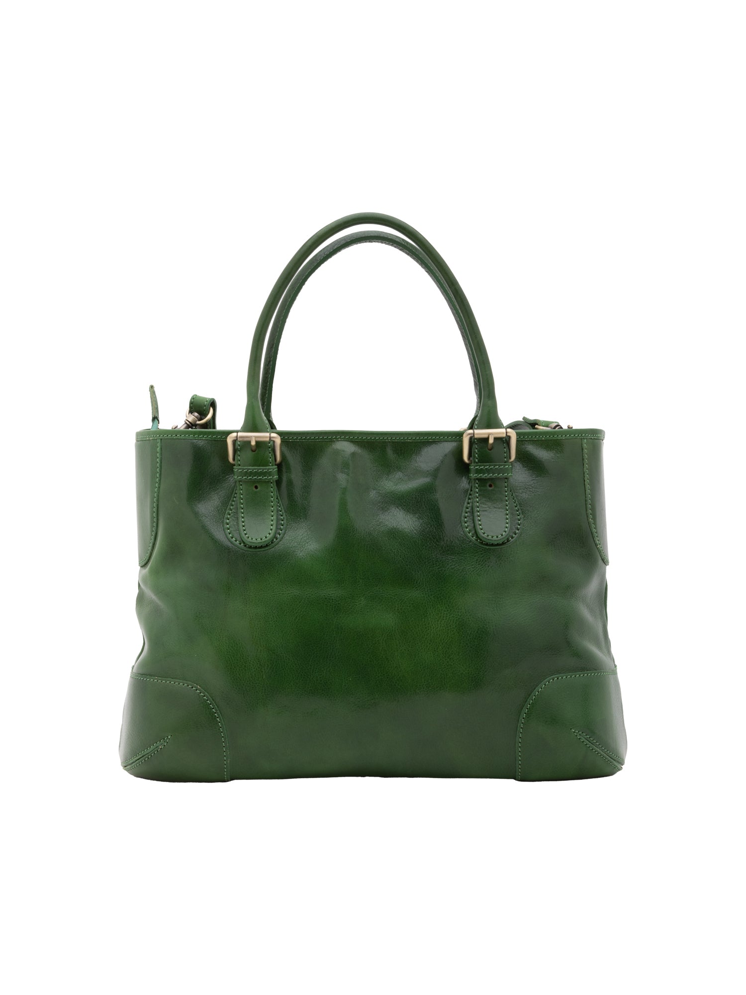 Borsa a tracolla da donna 100% pelle 5566-Verde I Fratelli