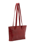 Borsa a spalla da donna 100% pelle 5571-Rosso I Fratelli