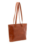 Borsa a spalla da donna 100% pelle 5572-Cognac I Fratelli