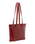 Borsa a spalla da donna 100% pelle 5572-Rosso I Fratelli