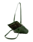 Borsa a spalla da donna 100% pelle 5572-Verde I Fratelli