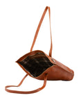 Borsa a spalla da donna 100% pelle 5573-Cognac I Fratelli