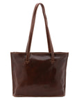 Borsa a spalla da donna 100% pelle 5573-Marrone I Fratelli