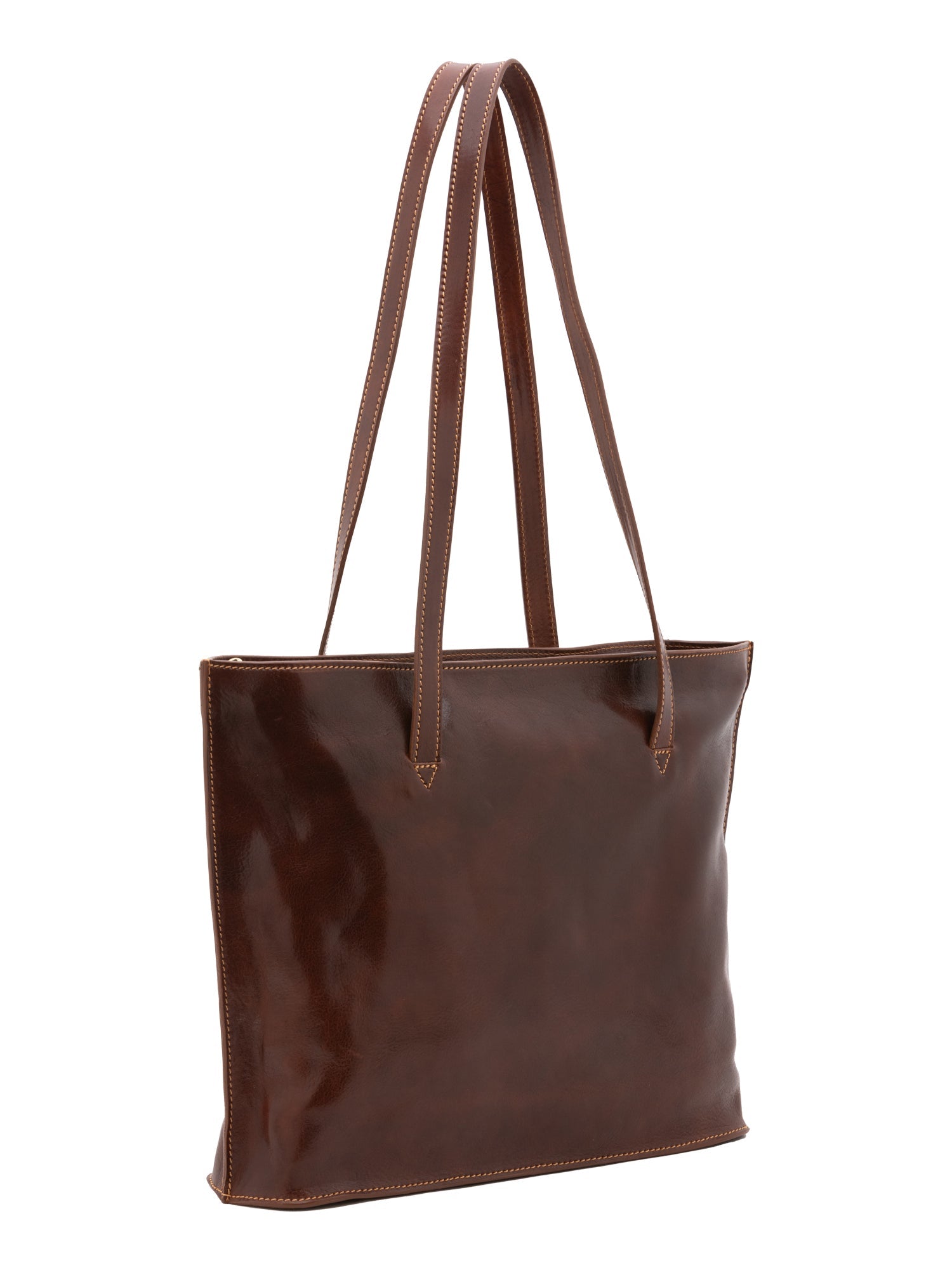 Borsa a spalla da donna 100% pelle 5573-Marrone I Fratelli