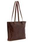 Borsa a spalla da donna 100% pelle 5573-Marrone I Fratelli