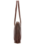 Borsa a spalla da donna 100% pelle 5573-Marrone I Fratelli
