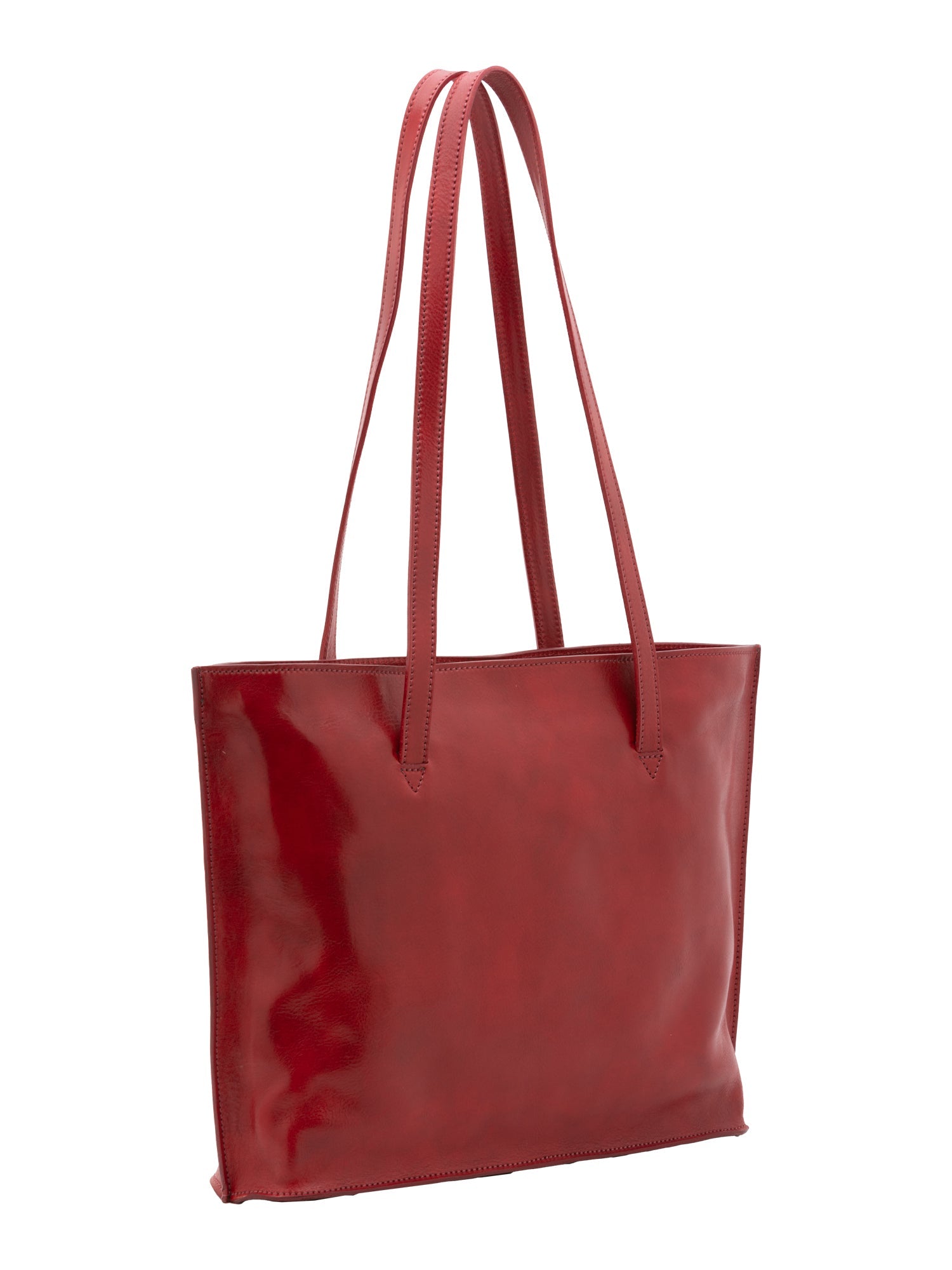 Borsa a spalla da donna 100% pelle 5573-Rosso I Fratelli