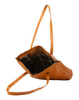 Borsa a spalla da donna 100% pelle 5573-Senape I Fratelli