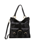 Borsa a spalla da donna Vera pelle 5574-Nero I Fratelli