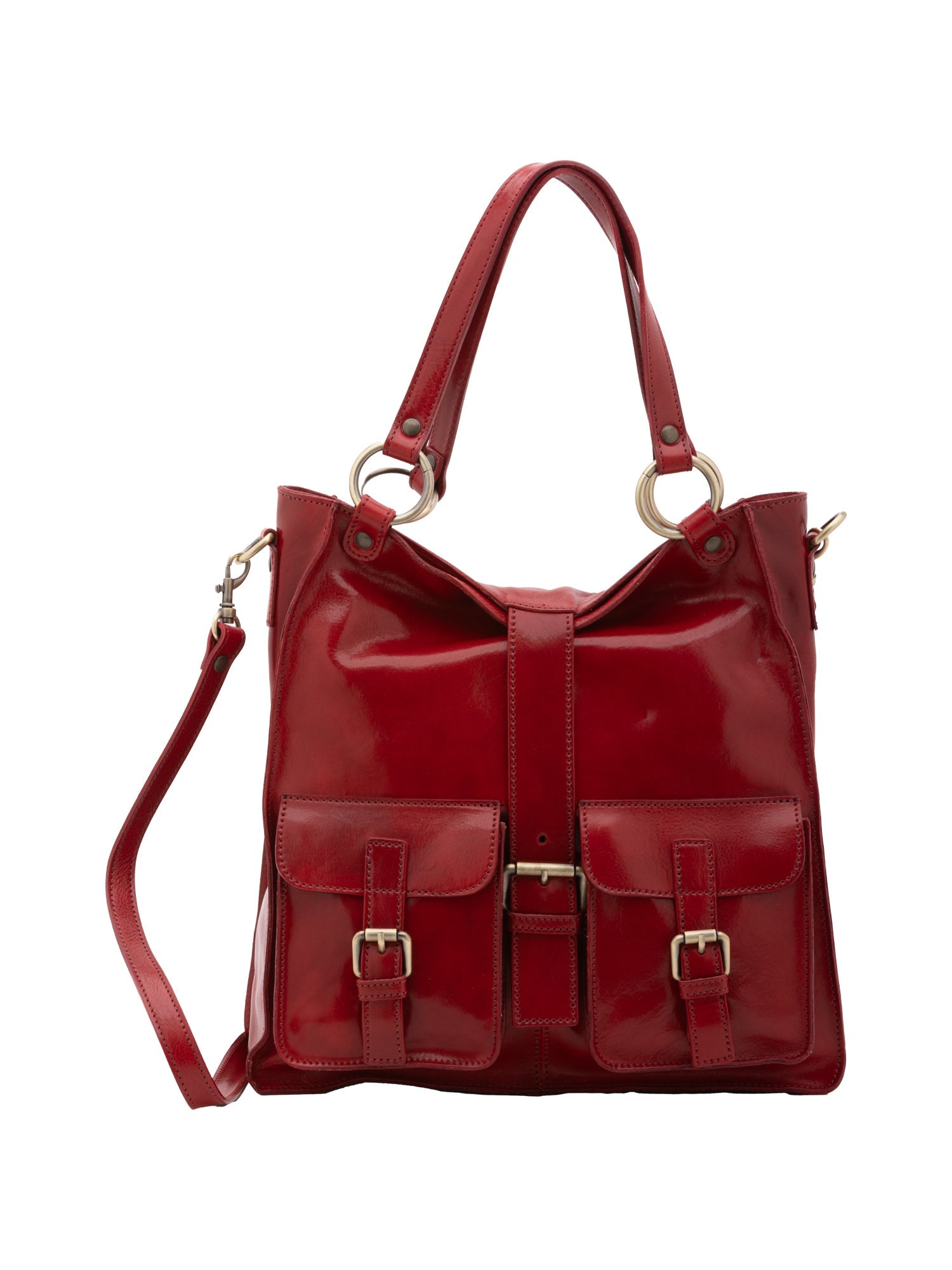Borsa a spalla da donna Vera pelle 5574-Rosso I Fratelli