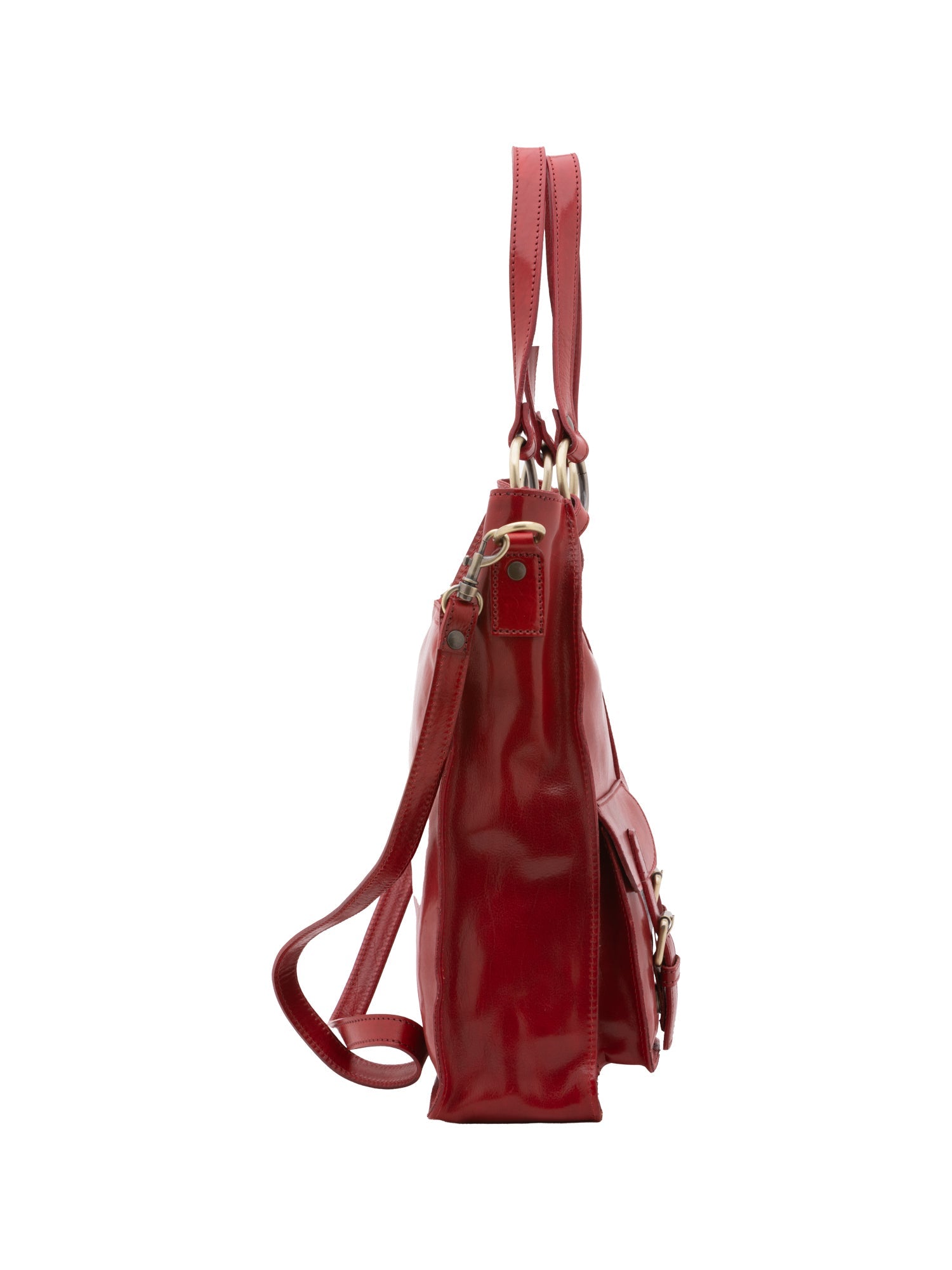 Borsa a spalla da donna Vera pelle 5574-Rosso I Fratelli