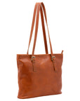 Borsa a spalla da donna 100% vera pelle 5576-Cognac I Fratelli