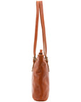 Borsa a spalla da donna 100% vera pelle 5576-Cognac I Fratelli