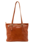 Borsa a spalla da donna 100% vera pelle 5576-Cognac I Fratelli